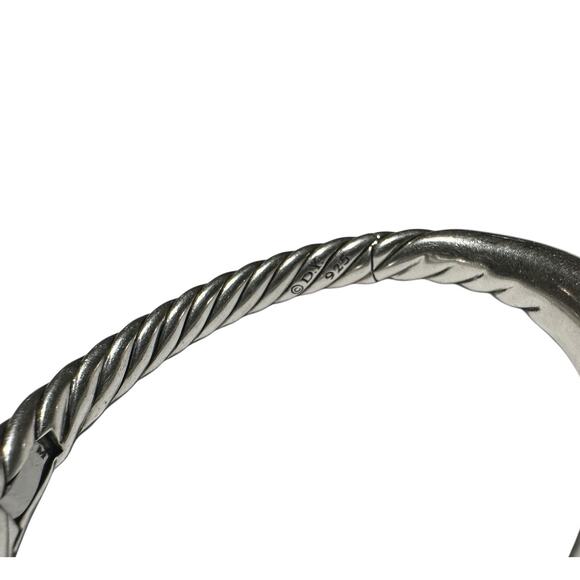 David Yurman Pure Form Solid Smooth Sterling Silver 17mm Bracelet - Picture 9 of 10